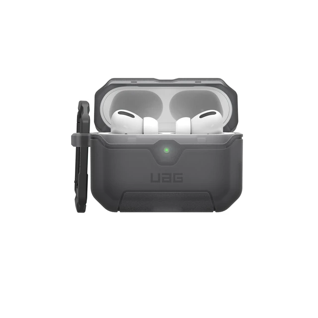 Alt view image 5 of 7 - UAG Scout for AirPods Pro 3 Gen Case 2025 w/Carabiner, Smoke Translucent Heavy Duty Protection, Military-Grade Drop Tested, Secure Lip Closure, Corner Protection, Wireless Charging Compatible