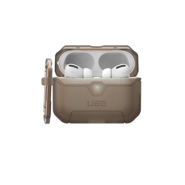 Alt view image 3 of 7 - UAG Scout for AirPods Pro 3 Gen Case 2025, w/Carabiner, Coyote Translucent Heavy Duty Protection, Military-Grade Drop Tested, Secure Lip Closure, Corner Protection, Wireless Charging Compatible
