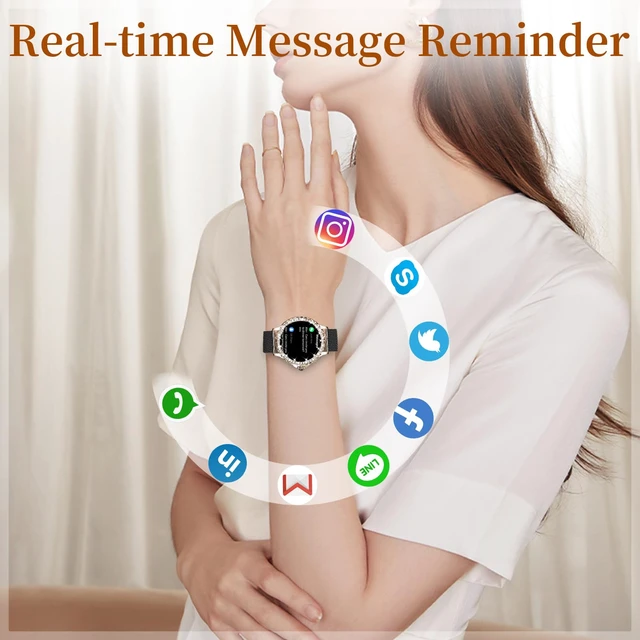 Alt view image 3 of 7 - Smart Watches for Women (Answer/Make Calls), 1.3 Fitness Tracker Watch with Heart Rate/Blood Pressure/SpO2/Sleep Monitor, IP68 Waterproof Smart Watch for Android Phones and iPhone - Rose Gold Black
