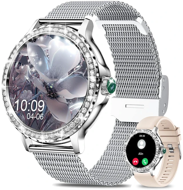 Main image of Smart Watches for Women, 1.3HD Fitness Tracker with Blood Pressure/Heart Rate Monitor, Bluetooth 5.2 Make Calls Smart Watch for Android/iOS Phones, IP68 Waterproof Fitness Watch for Women