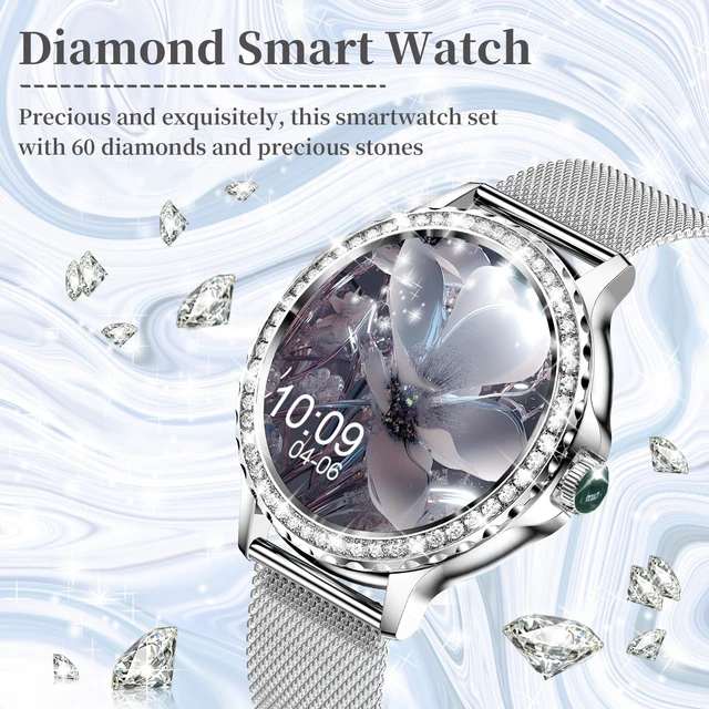 Alt view image 2 of 7 - Smart Watches for Women, 1.3HD Fitness Tracker with Blood Pressure/Heart Rate Monitor, Bluetooth 5.2 Make Calls Smart Watch for Android/iOS Phones, IP68 Waterproof Fitness Watch for Women