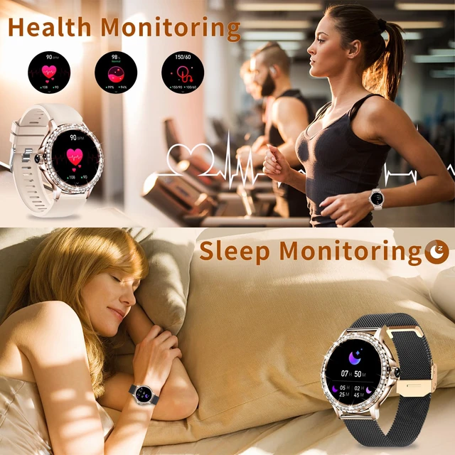 Alt view image 4 of 7 - Smart Watches for Women (Answer/Make Calls), 1.3 Fitness Tracker Watch with Heart Rate/Blood Pressure/SpO2/Sleep Monitor, IP68 Waterproof Smart Watch for Android Phones and iPhone - Rose Gold Black