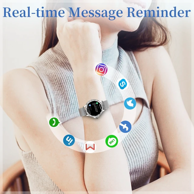 Alt view image 4 of 7 - Smart Watches for Women, 1.3HD Fitness Tracker with Blood Pressure/Heart Rate Monitor, Bluetooth 5.2 Make Calls Smart Watch for Android/iOS Phones, IP68 Waterproof Fitness Watch for Women
