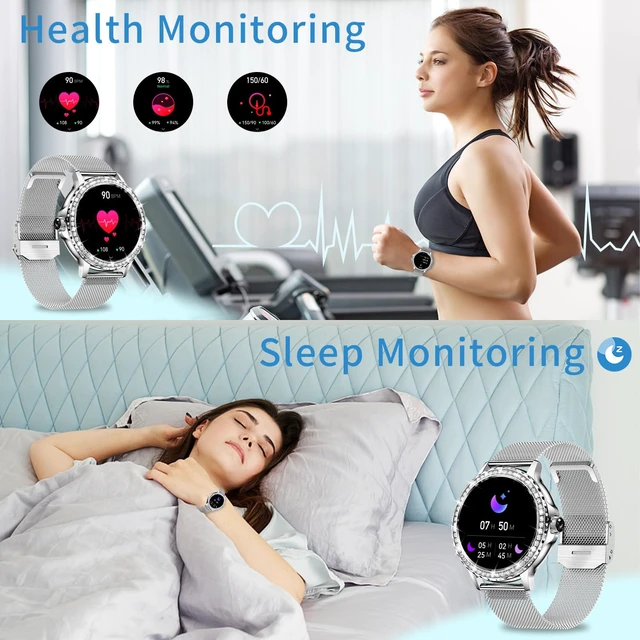 Alt view image 6 of 7 - Smart Watches for Women, 1.3HD Fitness Tracker with Blood Pressure/Heart Rate Monitor, Bluetooth 5.2 Make Calls Smart Watch for Android/iOS Phones, IP68 Waterproof Fitness Watch for Women