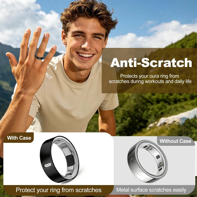 Alt view image 5 of 7 - 4 Pack Upgraded Ring Covers Compatible with Oura Ring Gen 4/Gen 3 Size 11 TPU Anti-Scratch Protector Accessories for Oura Ring 4/3 Cover Jacket for Women Men