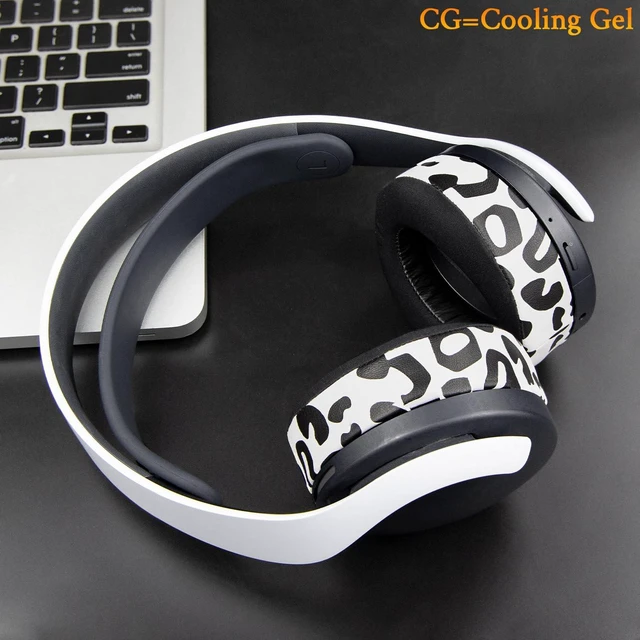 Alt view image 4 of 7 - Earpads for Sony PS5 Pulse 3D Wireless Headset, Cooling Gel Replacement Ear Pad Cushions with Noise Isolation Foam - Snow Leopard