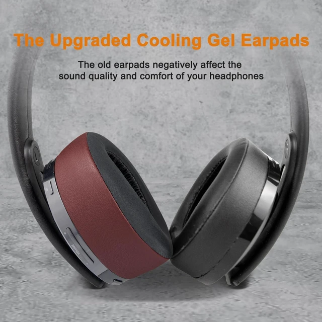 Alt view image 7 of 7 - Earpads for Sony PS5 Pulse 3D Wireless Headset, Cooling Gel Replacement Ear Pad Cushions with Noise Isolation Foam - Burgundy
