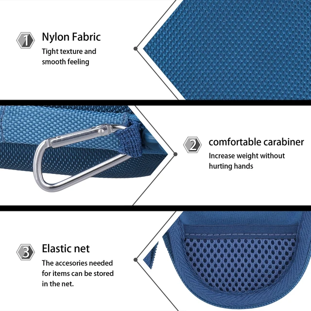 Alt view image 5 of 7 - Hard Carrying Case for JBL Clip 5 Portable Mini Speaker, Blue 1:1 Molded Interior, Soft Anti-Static Velvet Lining, Cable Storage, Secure Fit, Carabiner, High-Density EVA Shell