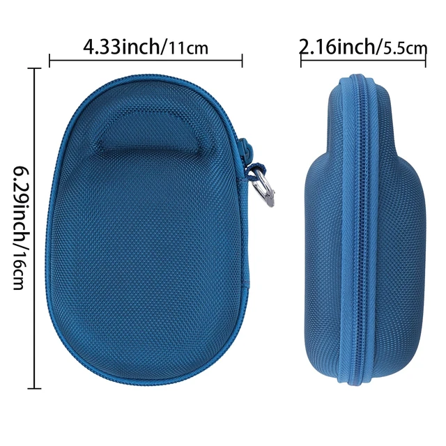 Alt view image 6 of 7 - Hard Carrying Case for JBL Clip 5 Portable Mini Speaker, Blue 1:1 Molded Interior, Soft Anti-Static Velvet Lining, Cable Storage, Secure Fit, Carabiner, High-Density EVA Shell