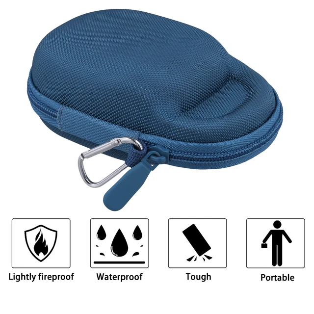 Alt view image 7 of 7 - Hard Carrying Case for JBL Clip 5 Portable Mini Speaker, Blue 1:1 Molded Interior, Soft Anti-Static Velvet Lining, Cable Storage, Secure Fit, Carabiner, High-Density EVA Shell