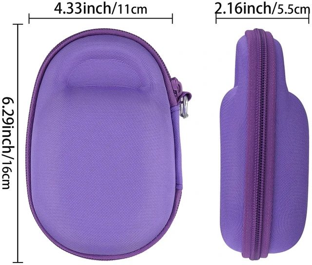 Alt view image 6 of 7 - Hard Carrying Case for JBL Clip 5 Portable Mini Speaker, Purple 1:1 Molded Interior, Soft Anti-Static Velvet Lining, Cable Storage, Secure Fit, Carabiner, High-Density EVA Shell