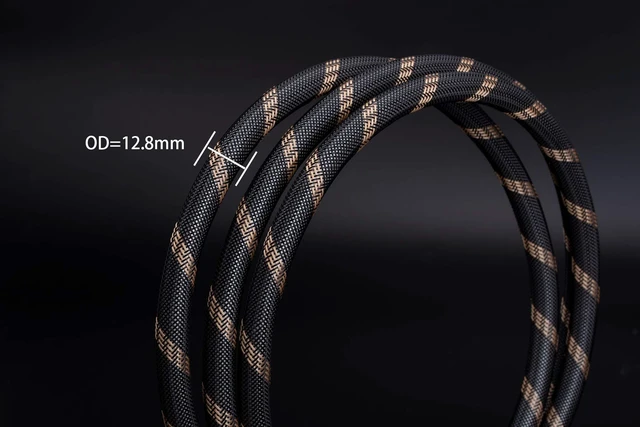 Alt view image 3 of 7 - A Pair Audiophile Speaker Cable,Convertible Banana Spade Gold Plated Connector,Nylon Braid,HiFi Quality Cable(4.9ft/1.5M,2 Cables for 2 Speakers)