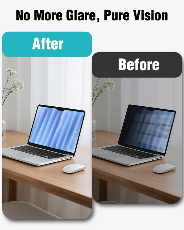 Alt view image 6 of 7 - Magnetic Anti Blue Light Screen Protector Compatible with MacBook Air 13.6 inch (2022-2025, M2, M3, M4), Bubble-Free Install, Removable & Reusable Anti Glare Matte Laptop Screen Shield