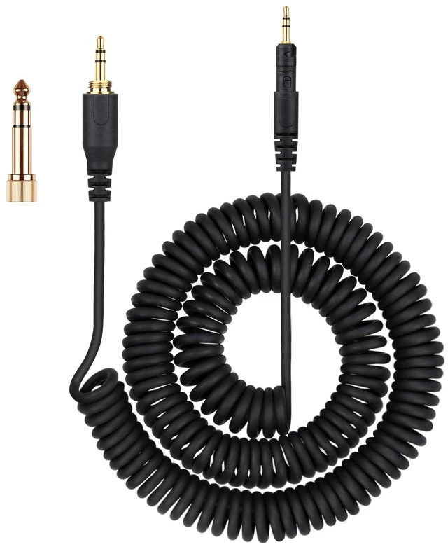 Main image of Coiled Audio Cable for ATH-M50X, ATH-M40X, ATH-M70X Gaming Headsets 2.5mm to 3.5mm Extension Aux Cord Wire, 5ft to 16ft