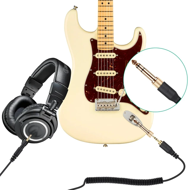 Alt view image 3 of 7 - Coiled Audio Cable for ATH-M50X, ATH-M40X, ATH-M70X Gaming Headsets 2.5mm to 3.5mm Extension Aux Cord Wire, 5ft to 16ft