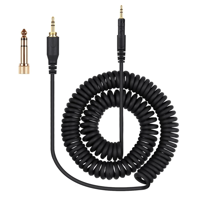 Alt view image 7 of 7 - Coiled Audio Cable for ATH-M50X, ATH-M40X, ATH-M70X Gaming Headsets 2.5mm to 3.5mm Extension Aux Cord Wire, 5ft to 16ft