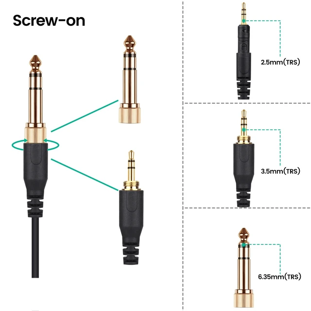 Alt view image 6 of 7 - Coiled Audio Cable for ATH-M50X, ATH-M40X, ATH-M70X Gaming Headsets 2.5mm to 3.5mm Extension Aux Cord Wire, 5ft to 16ft