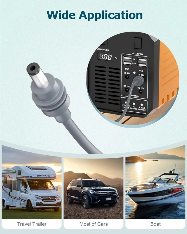 Alt view image 6 of 6 - Starlink Mini DC Power Cable 20FT Long Replacement Power Charging Cable | 5521 DC to DC Power Cord,6M/20FT Starlink Mini Accessories Waterproof Power Cable,18AWG Extension Cable