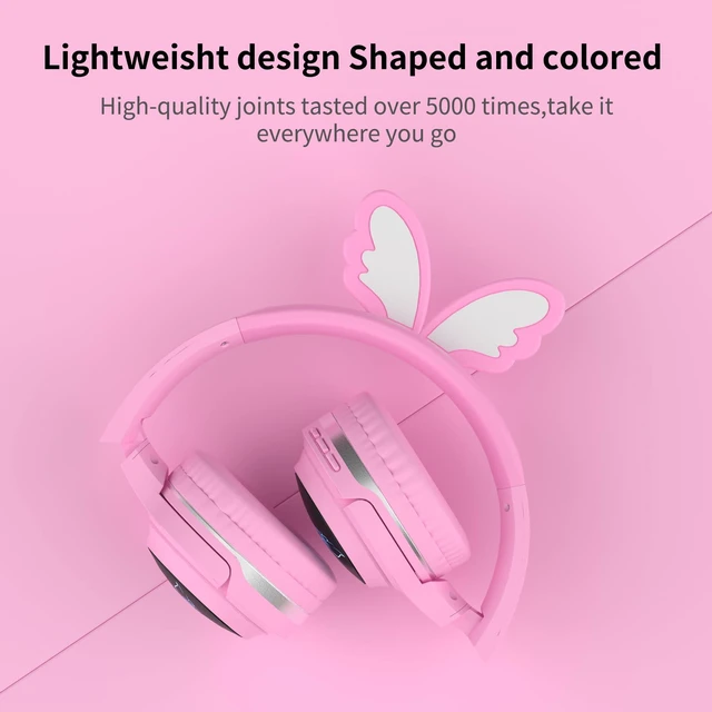 Alt view image 7 of 7 - Kids Headphones Wireless, 7-Color LED Lights, 85dB Safe Volume 40H Playtime Ultra-Soft Over-Ear with Mic, Bluetooth 5.4, Wireless/Wired/FM/TF for School Travel Boys Girls Toddlers Gift