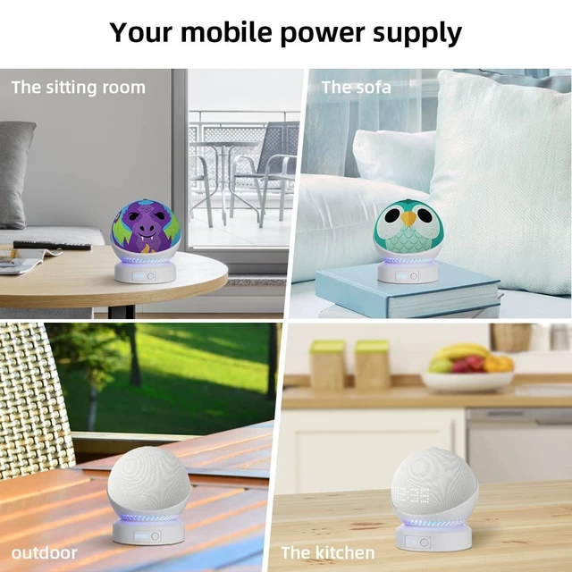 Alt view image 5 of 7 - Battery Base for Echo dot 5th Generation Portable Echo Dot 4th Generation and Homepod Mini Battery Stand Accessories not Including the Speaker(White)