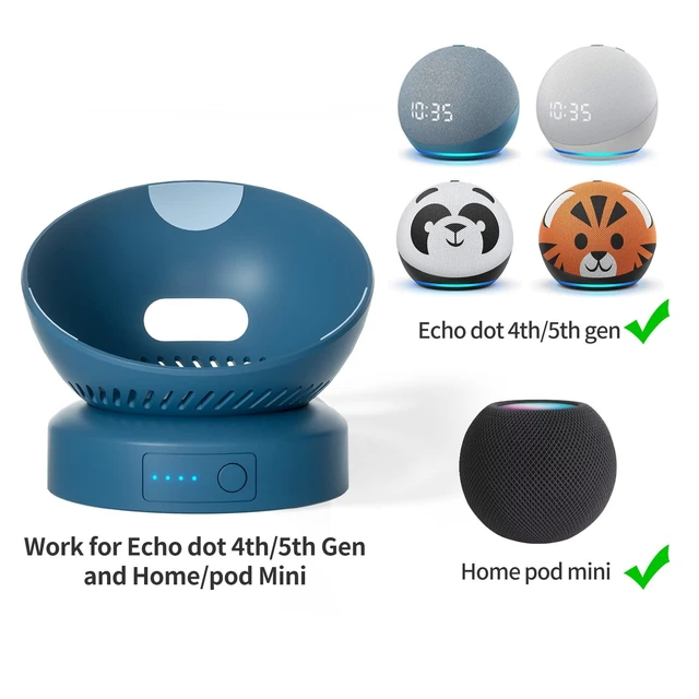 Alt view image 2 of 7 - Battery Base for Echo dot 5th Generation Portable Echo Dot 4th Generation and Homepod Mini Battery Stand Accessories not Including the Speaker(White)