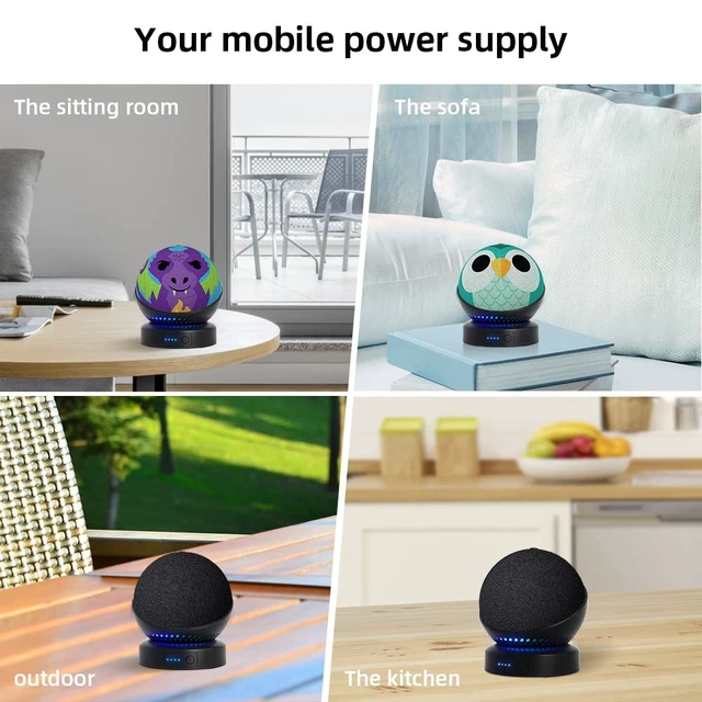 Alt view image 5 of 7 - Battery Base for Echo dot 5th Generation Portable Echo Dot 4th Generation and Homepod Mini Battery Stand Accessories, not Including DOT speaaker (Black)