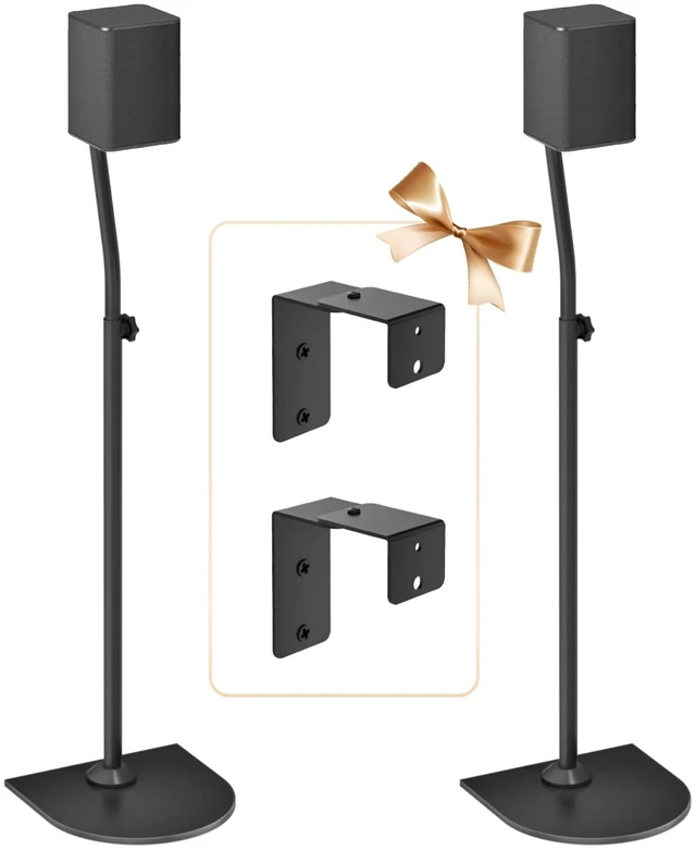 Main image of Speaker Stands for LG Rear Speakers SPQ8-S SPT8-S SPK8-S 578S1-S S78S2-S S65S3-S S55TR, Height Adjustable 33"42" for LG Speaker Stand WR Wall Mount, Fit Keyhole & 1/4"-20 M5 M6 Surround Sound Speaker