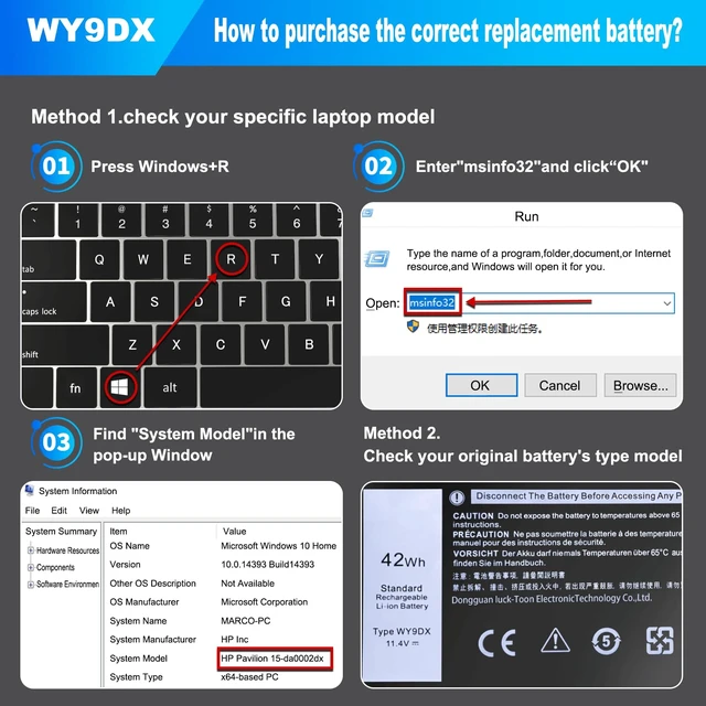 Alt view image 7 of 7 - WY9DX 42wh Laptop Battery Replacement for Dell Latitude 5420 5520, Precision 3560 Series, WY9DX RJ40G 01K2CF 005R42 075X16 P137G P104F 0M3KCN 0WK3F1 P104F001 P137G001 11.4V 3500mAh 3-Cells