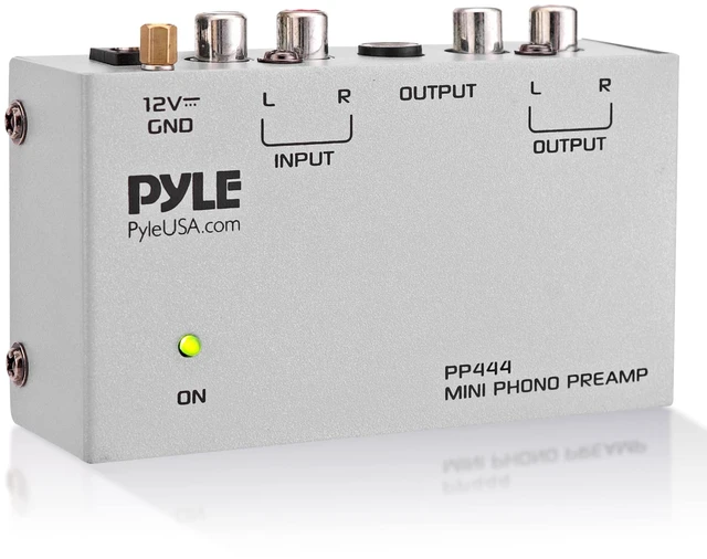 Main image of Ultra Compact Phono Preamp - Mini Turntable Preamp for Audio - Guitar, Microphone - RCA Input/Output for Record Player - Receiver - Amplifier - PP444