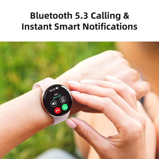 Alt view image 4 of 7 - AMOLED Smart Watch for Women, Answer/Make Call Fitness Tracker Always-On Display, 2 Quick-Release Bands, Heart Rate Sleep Activity Monitor, 120+ Sport Modes for iOS Android, Champagne Gold