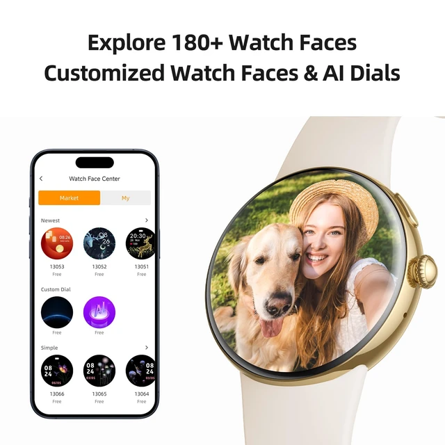 Alt view image 7 of 7 - AMOLED Smart Watch for Women, Answer/Make Call Fitness Tracker Always-On Display, 2 Quick-Release Bands, Heart Rate Sleep Activity Monitor, 120+ Sport Modes for iOS Android, Champagne Gold