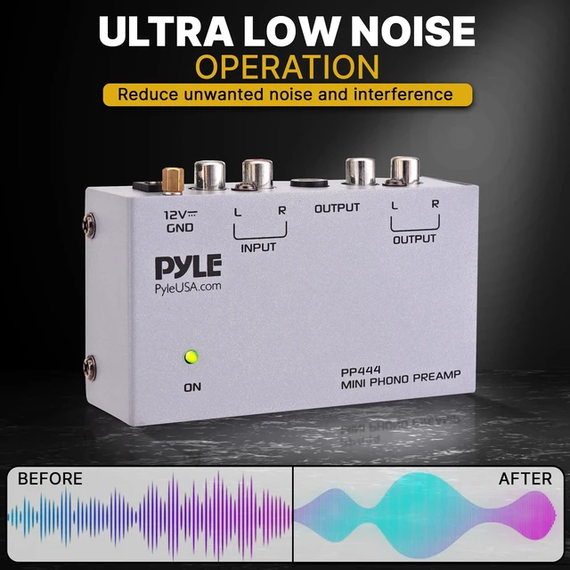 Alt view image 4 of 7 - Ultra Compact Phono Preamp - Mini Turntable Preamp for Audio - Guitar, Microphone - RCA Input/Output for Record Player - Receiver - Amplifier - PP444
