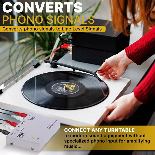 Alt view image 6 of 7 - Ultra Compact Phono Preamp - Mini Turntable Preamp for Audio - Guitar, Microphone - RCA Input/Output for Record Player - Receiver - Amplifier - PP444