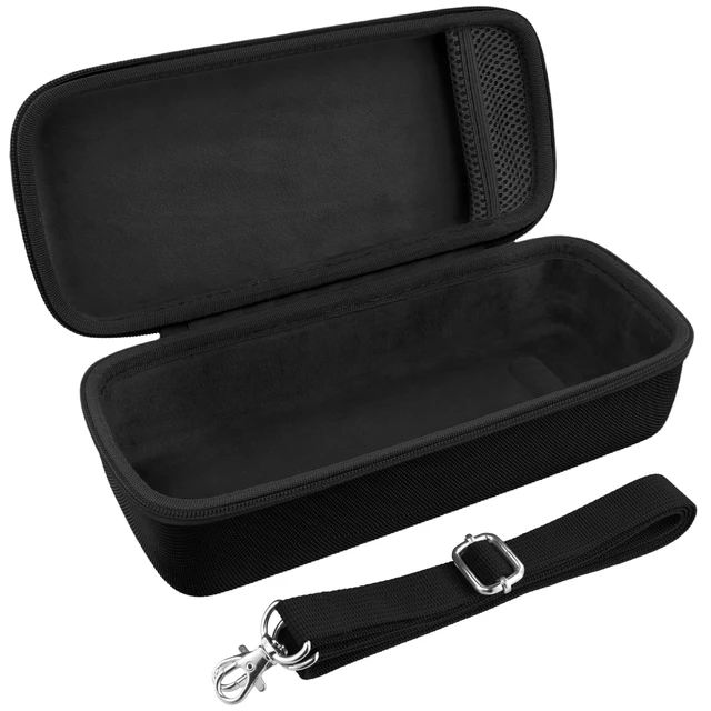 Alt view image 3 of 7 - for Bose SoundLink Plus Portable Speaker Hard Protective Case, Black Detachable Shoulder Strap, Reinforced Hand Strap, Easy Carrying, Dual Mesh Pockets, Cable Organization