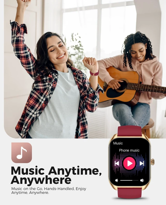 Alt view image 6 of 6 - Smart Watch for Women Men (Answer/Make Call), 2.02" Smartwatches with 110+ Sport Modes, Sleep Monitor, IP68 Waterproof Fitness Watch (Warm Sand Case w/Burgundy Band)