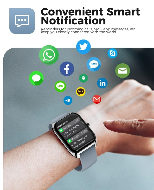 Alt view image 2 of 7 - Smart Watch for Women Men (Answer/Make Call), 2.02" Smartwatches with 110+ Sport Modes/Blood Oxygen/Heart Rate/Sleep Monitor, IP68 Waterproof Fitness Watch, DeepGray(No Green)