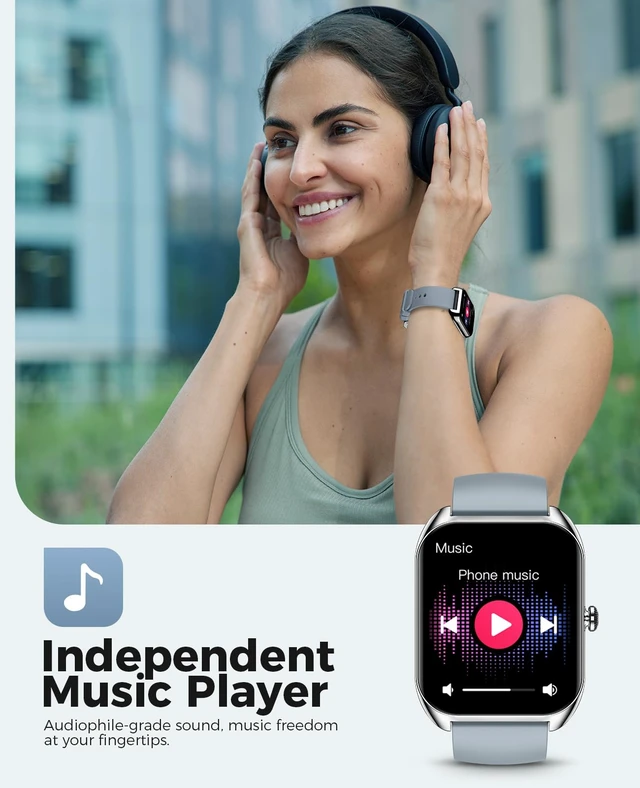 Alt view image 3 of 7 - Smart Watch for Women Men (Answer/Make Call), 2.02" Smartwatches with 110+ Sport Modes/Blood Oxygen/Heart Rate/Sleep Monitor, IP68 Waterproof Fitness Watch, DeepGray(No Green)