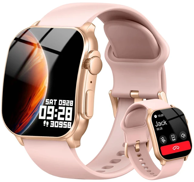Main image of Smart Watch for Women, 2.01" AMOLED Curved HD Screen Smart Watch, Fitness Tracker with 24/7 Heart Rate/Sleep Monitor, IP68 Waterproof Running Watch,Compatible with iOS & Android for Daily Workout Pink