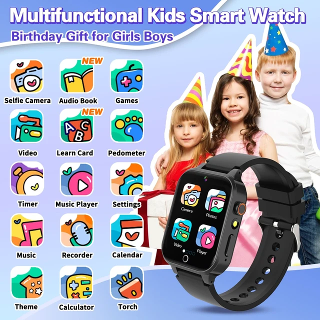 Alt view image 2 of 7 - Kids Smart Watch Boys Aged 5-12, HD Touchscreen Kids Watch with 26 Games Video Camera Music Pedometer Audiostory Learn Card Educational Toys Birthday Gifts for Girls Ages 5 6 7 8 9