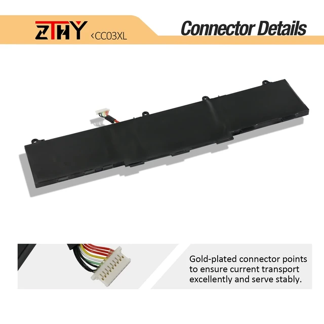Alt view image 4 of 7 - 53Wh CC03XL Battery for HP EliteBook 830 835 840 845 G7 G8 Probook 635 Aero G7 G8 ZBook Firefly 14 G7 G8 Laptop Battery Replacement L77608-2C1 L77608-421 L78555-005 CC03053XL 11.55V 3-Cell
