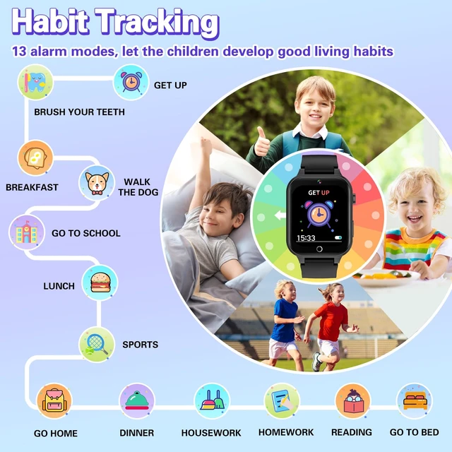Alt view image 5 of 7 - Kids Smart Watch Boys Aged 5-12, HD Touchscreen Kids Watch with 26 Games Video Camera Music Pedometer Audiostory Learn Card Educational Toys Birthday Gifts for Girls Ages 5 6 7 8 9