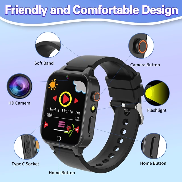 Alt view image 7 of 7 - Kids Smart Watch Boys Aged 5-12, HD Touchscreen Kids Watch with 26 Games Video Camera Music Pedometer Audiostory Learn Card Educational Toys Birthday Gifts for Girls Ages 5 6 7 8 9