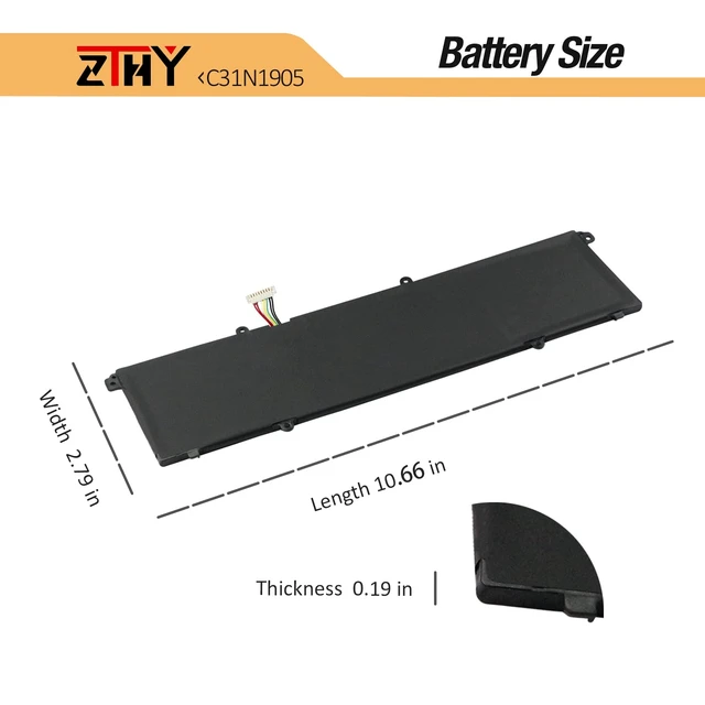 Alt view image 7 of 7 - 50Wh C31N1905 Battery Replacement for Asus Adolbook13 Dolbook14 2020 Series VivoBook S13 S333 S333JA S333EA S330 S330FA S14 S433 S433F S433FA S433FL S433EA M433 M433IA S15 S533FA S533FL M533 M533IA