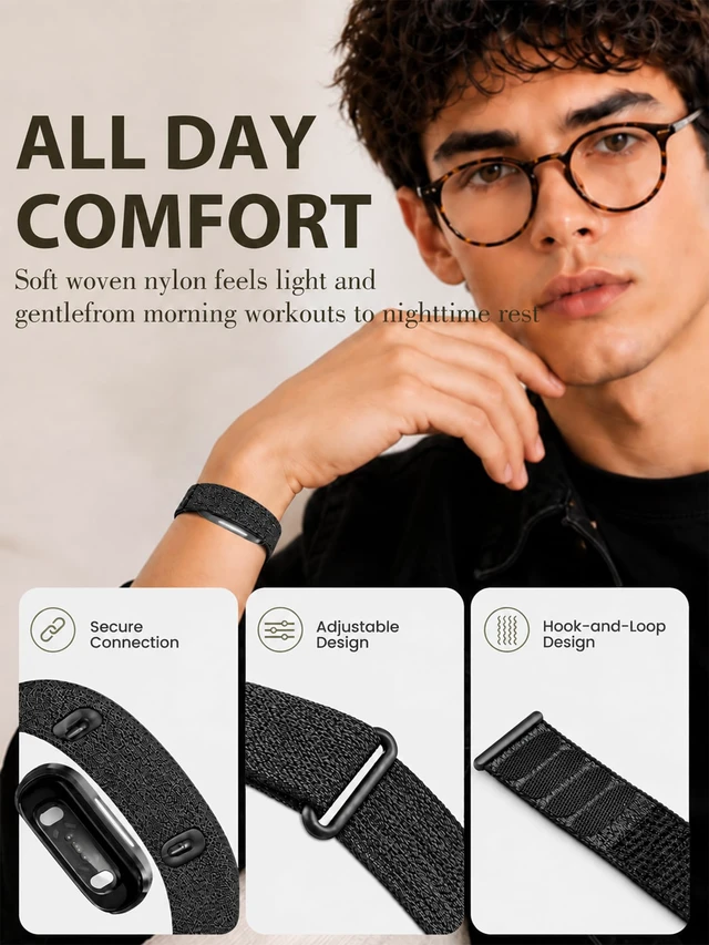 Alt view image 2 of 7 - Nylon Stretchy Sport Loop Band Compatible with Hume Band 2.0 Fitness Tracker, Breathable Adjustable Replacement Wrist Strap for Hume 2.0 Tracker