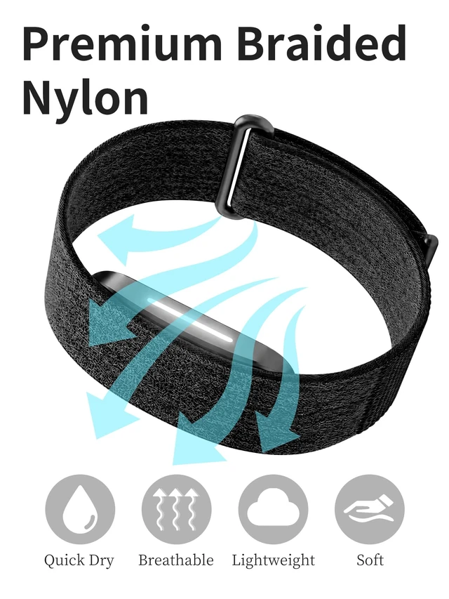 Alt view image 4 of 7 - Nylon Stretchy Sport Loop Band Compatible with Hume Band 2.0 Fitness Tracker, Breathable Adjustable Replacement Wrist Strap for Hume 2.0 Tracker