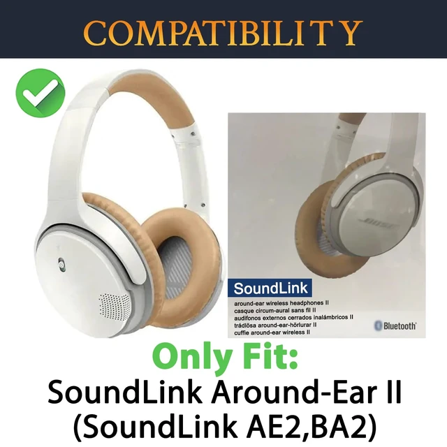Alt view image 2 of 7 - Earpads for Bose SoundLink AE2 - Beige for SoundLink Around-Ear II (Model BA2) Over-Ear Headphones