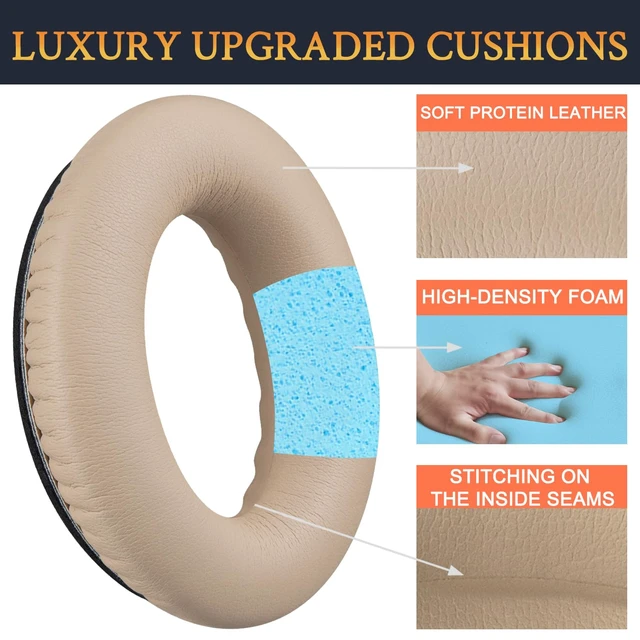 Alt view image 4 of 7 - Earpads for Bose SoundLink AE2 - Beige for SoundLink Around-Ear II (Model BA2) Over-Ear Headphones
