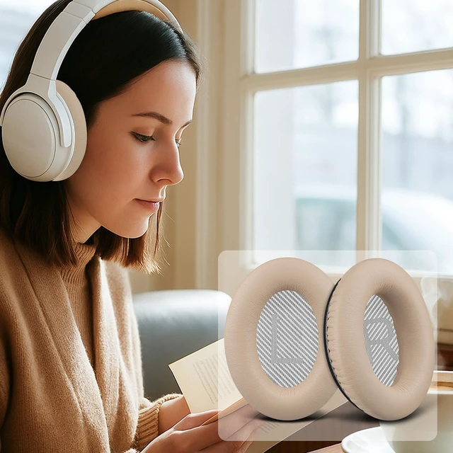 Alt view image 6 of 7 - Earpads for Bose SoundLink AE2 - Beige for SoundLink Around-Ear II (Model BA2) Over-Ear Headphones