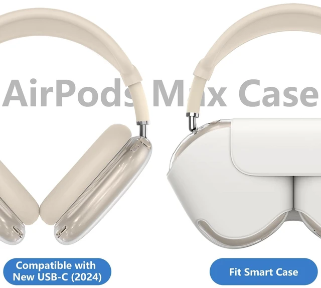 Alt view image 5 of 7 - for AirPods Max Case Cover/AirPods Max 2 Case Cover, Stone (4 in 1) Ear Pad Case Cover/Ear Cups Cover/Headband Cover for Apple AirPods Max 2/1 Headphones,Clear Soft TPU and Silicone Accessories