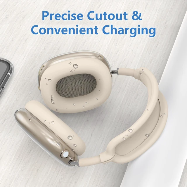 Alt view image 7 of 7 - for AirPods Max Case Cover/AirPods Max 2 Case Cover, Stone (4 in 1) Ear Pad Case Cover/Ear Cups Cover/Headband Cover for Apple AirPods Max 2/1 Headphones,Clear Soft TPU and Silicone Accessories